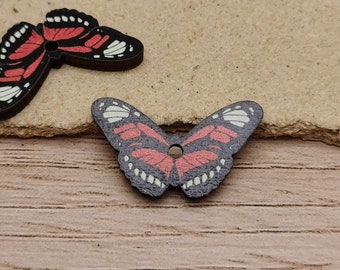 6/20/100 pcs Butterfly Shape Wooden Pendant , Printed Painted Wood Craft , Unfinished Natural Wood Cutout Earring Dangle Drop Charm , XW0021
