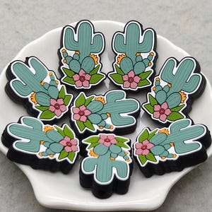 Silicone Bead Cactus Focal Bead for Pen Bracelet Necklace Keychain Lanyard , Silicone Bead in Bulk Wholesale DIY Charm Finding XS1526
