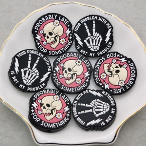 Silicone Bead Halloween Skeleton Skull Hand Focal Bead for Pen Bracelet Necklace Keychain Lanyard , Silicone Bead DIY Charm Finding XS0312