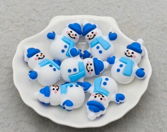 Pingente de silicone em formato de boneco de neve 3D estilo inverno, para caneta (XS2664)