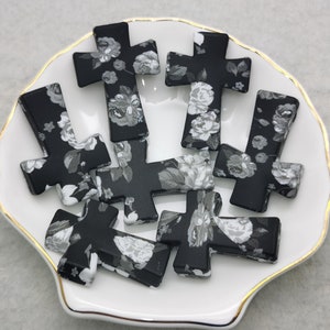 Silicone Bead Flower Jesus Cross Focal Bead for Pen Bracelet Necklace Keychain Lanyard , Silicone Bead Wholesale DIY Charm Finding XS0674