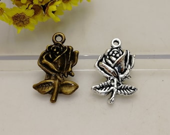 6/20 Pieces Metal Flower Floral Blossom Pendant Necklace Earring