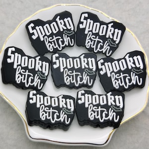 Silicone Bead Spooky Bitch Focal Bead for Pen Bracelet Necklace Keychain Lanyard , Silicone Bead in Bulk Wholesale DIY Charm Finding XS0648