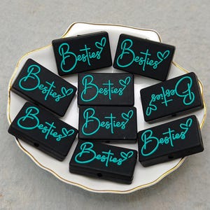 Silicone Bead Besties Focal Bead for Pen Bracelet Necklace Keychain Lanyard , Silicone Bead in Bulk Wholesale DIY Charm Finding XS1282