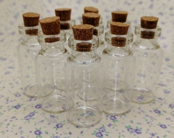 10/50 piezas 40x18 mm botella de vidrio transparente con corcho, 5 ml de retención de líquido frasco de vidrio transparente frasco boda fiesta deseo botella alimentos seguros XB0010