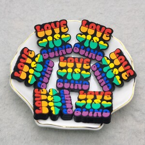 Silicone Bead LGBT LGBTQ Love is Blind Focal Bead DIY Charm Pen Finding XS1145