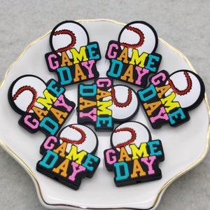 Siliconenkraal Honkbal Softbal Spel Dag Brandpunt Kraal voor Pen Armband Ketting Sleutelhanger Sleutelkoord, Siliconenkraal Bulk DIY Charm Finding XS0910