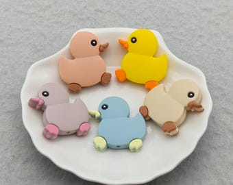 Conta de silicone em formato de pato, ideal para artesanato, caneta e pingente (XS2675)