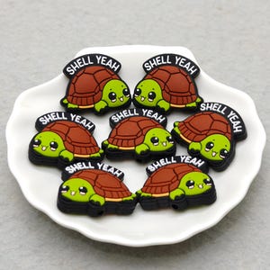 Silicone Bead Sea Turtle Tortoise Shell Yeah Focal Bead DIY Charm Pen Finding XS1831