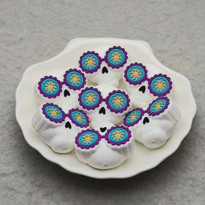 Silicone Bead 3D Flower Halloween Skull Skeleton Focal Bead DIY Charm Pen Finding XS1641