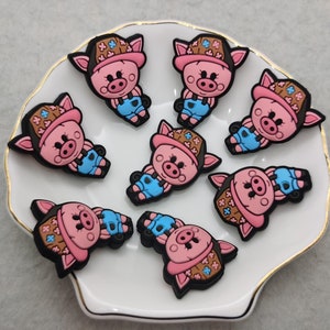 Cuentas de silicona con forma de cerdo de dibujos animados, cuentas focales para bolígrafo, pulsera, collar, llavero, cordón, cuentas de silicona, venta al por mayor, abalorios DIY XS0367