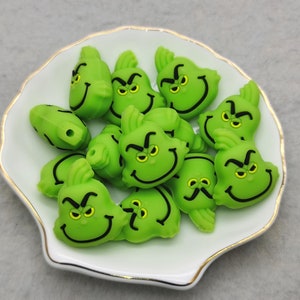 Silikon Perle 3D Weihnachten Monster grün Kerl Focal Bead DIY Charm Pen XS0830