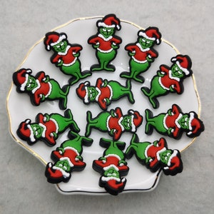Silicone Bead Christmas Monster Green Guy Focal Bead DIY Charm Pen Finding XS0408