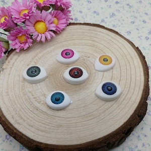 12/100 pieces plastic eye flat back cabochon charm , 15x10 mm mix color resin phone case flatback cab decoration jewelry DIY finding XP0029
