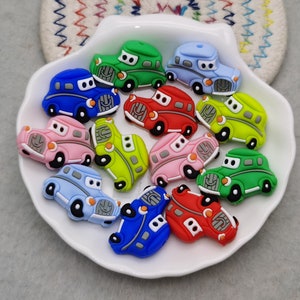 Silicone Bead Cartoon Car Focal Bead for Pen Bracelet Necklace Keychain Lanyard , Silicone Bead in Bulk Wholesale DIY Charm Finding XS0082