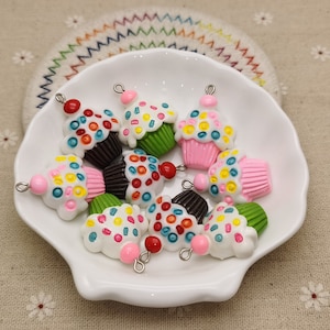 6/20 Stück Kunststoff Eistüte Anhänger Charme, Harz handgefertigt Schmuck machen DIY finden Halskette Ohrring Dekoration Zubehör, EXP0504