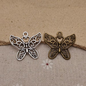 6/20 Pieces Metal Butterfly Insect Pendant Necklace Earring 6/20 Pieces Metal Butterfly Insect Pendant Necklace Earring