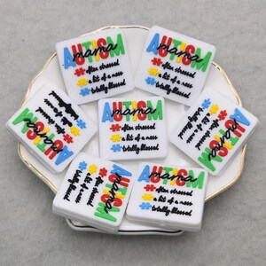 Silicone Bead Autism Mama Often Stressed A Bit of A Mess Totally Blessed Focal Bead DIY Charm Pen Finding XS0699