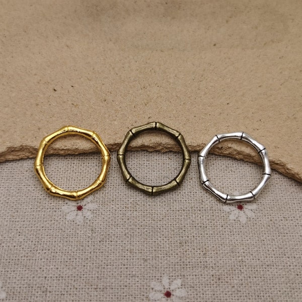 10/50 Pieces Metal round circle ring wheel Pendant Necklace Earring Keychain Charm Jewelry Finding Antique Bronze Silver Gold Color , XM1024