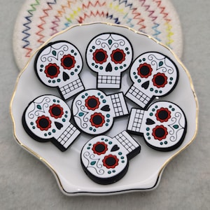 Silicone Bead Halloween Skull Skeleton Focal Bead for Pen Bracelet Necklace Keychain Lanyard , Silicone Bead Bulk DIY Charm Finding XS0184