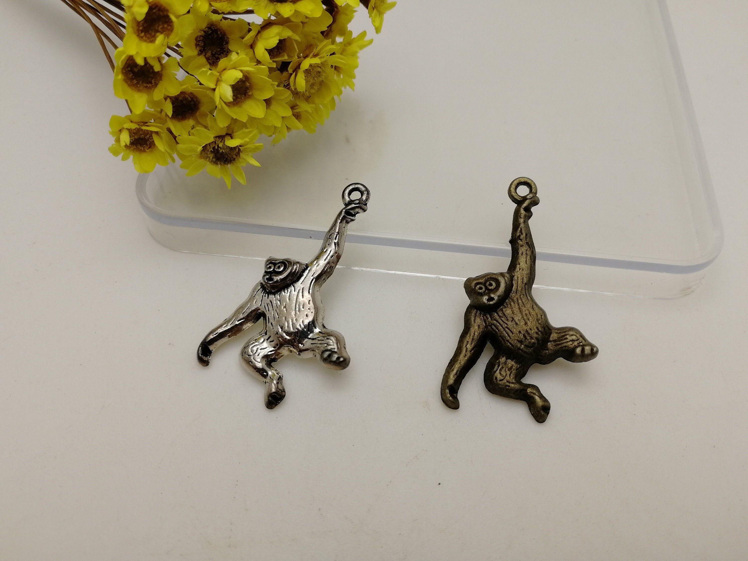 Collana Con Ciondolo Scimmia In Acciaio Inossidabile Placcato Oro 18K – Regalo Donna