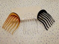 6/20/50 pcs 7 teeth plastic hair comb headband blank , resin hair head band barrette clip hairband accessory black brown clear color XH0043