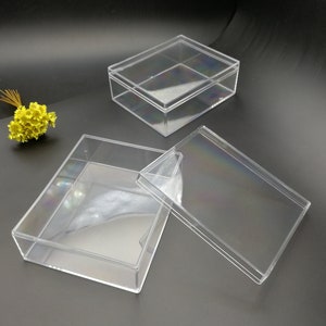 2 pieces 110x90x40mm rectangle shape clear PS plastic box , jewelry bead tool wedding party gift display storage acrylic resin box , XB0120