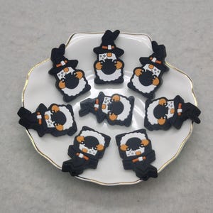 Silikonpärla Halloween-tomte-dvärg-fokuspärla för pennarmband, halsband, nyckelring, snodd, silikonpärla, grossist, gör-det-själv-berlockfynd XS1085