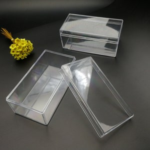 2 pieces 105x55x45mm rectangle shape clear PS plastic box , jewelry bead tool wedding party gift display storage acrylic resin box , XB0113