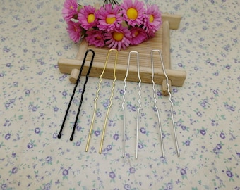 Horquilla de metal en forma de U para el cabello, pinza para la cabeza, accesorio para boda, joyería hecha a mano, XH0048
