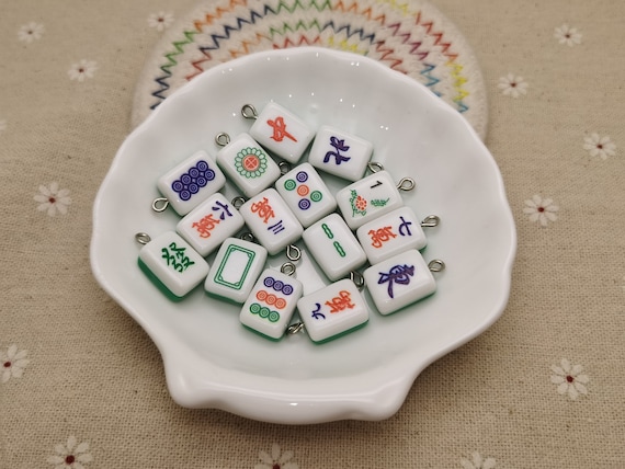 6/20 pieces plastic mahjong pendant charm , resin handmade craft jewelry making DIY finding necklace earring decoration accessory , XP0490
