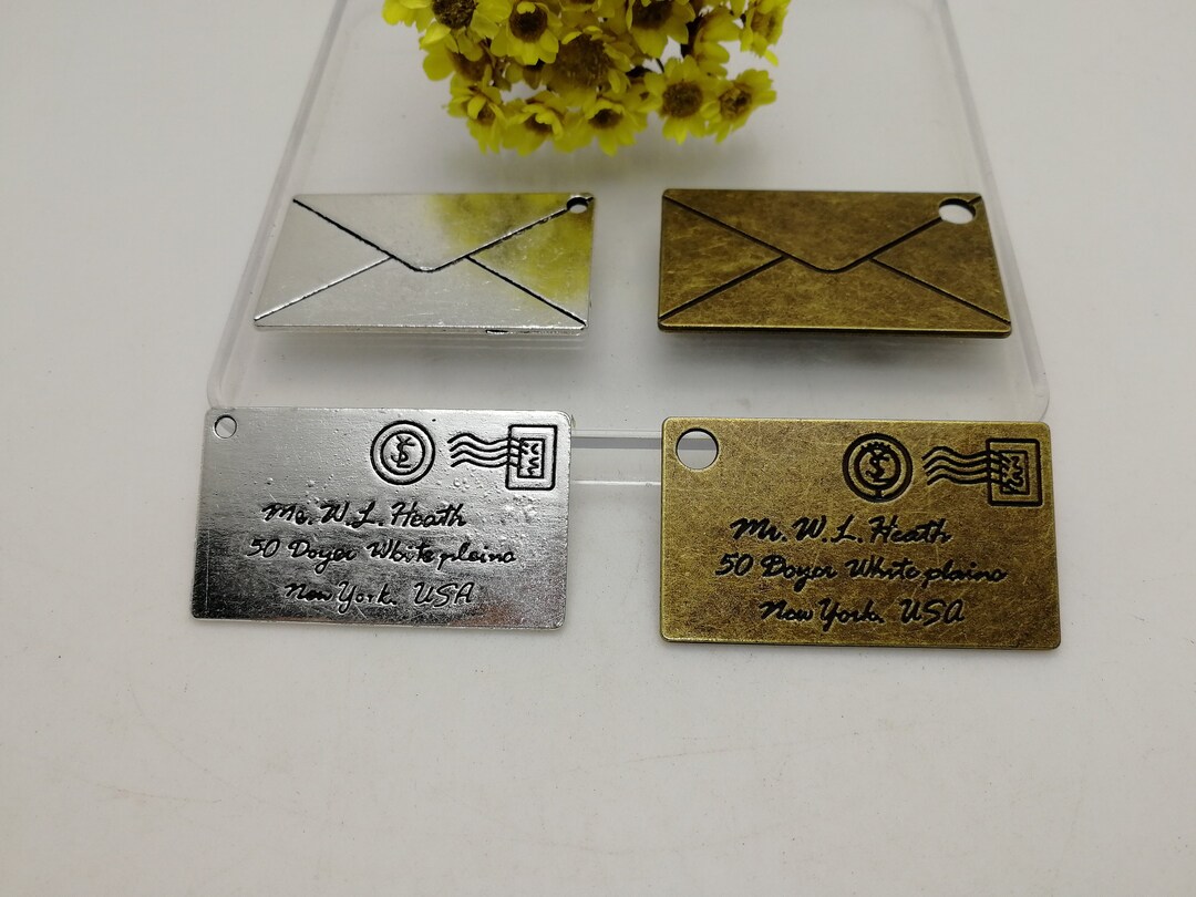 6 / 20 Pieces , Metal Letter Envelope Mail Pendant Charm , Handmade ...