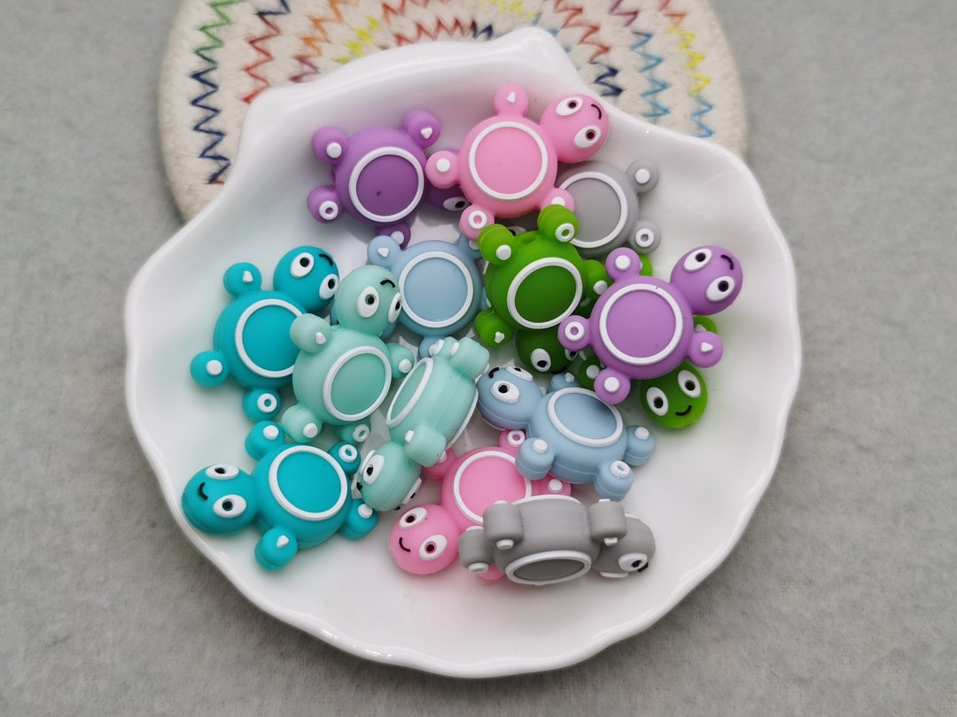 10 Leuchtende Schildkröten-Silikonperlen – Glow-in-the-Dark, 17 X 30 Mm, Für Schmuck, Basteln & Schlüsselanhänger