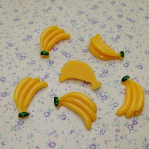 10/50 pieces plastic banana flat back cabochon charm , resin flatback cab decoration handmade jewelry making bead pendant DIY finding XP0115