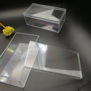 2 pieces 155x84x58mm rectangle shape clear PS plastic box , jewelry bead tool wedding party gift display storage acrylic resin box , XB0127