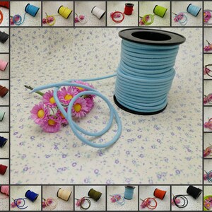 round soft faux suede leather cord , 1 roll 9 meters 3mm width handmade lace leather velvet bracelet necklace string thread 23 colors XN0008