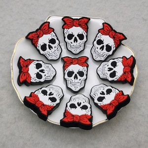 Silicone Bead Halloween Skull Skeleton Focal Bead for Pen Bracelet Necklace Keychain Lanyard , Silicone Bead Bulk DIY Charm Finding XS0982