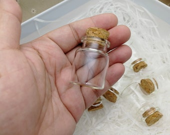 10/50 piezas 40x30 mm botella de vidrio transparente con corcho, 15 ml de retención de líquido frasco de vidrio transparente frasco boda fiesta deseo botella alimentos seguros XB0133