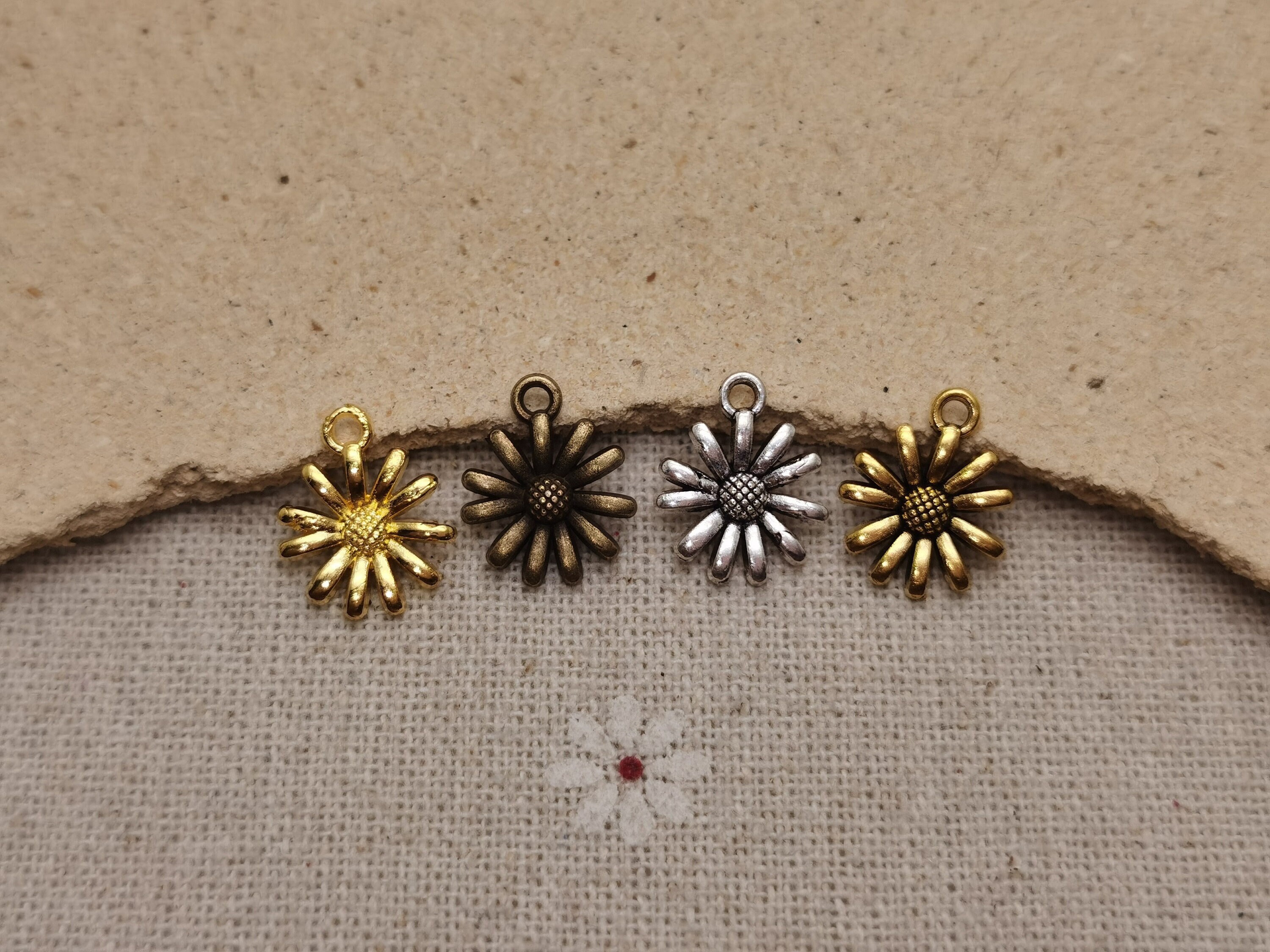 30/100 Pcs Metal Flower Floral Blossom Pendant Necklace Earring