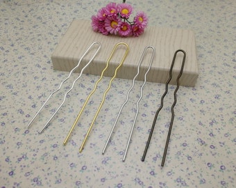 Horquilla de metal en forma de U para el cabello, pinza para la cabeza, accesorio para boda, joyería hecha a mano, XH0071