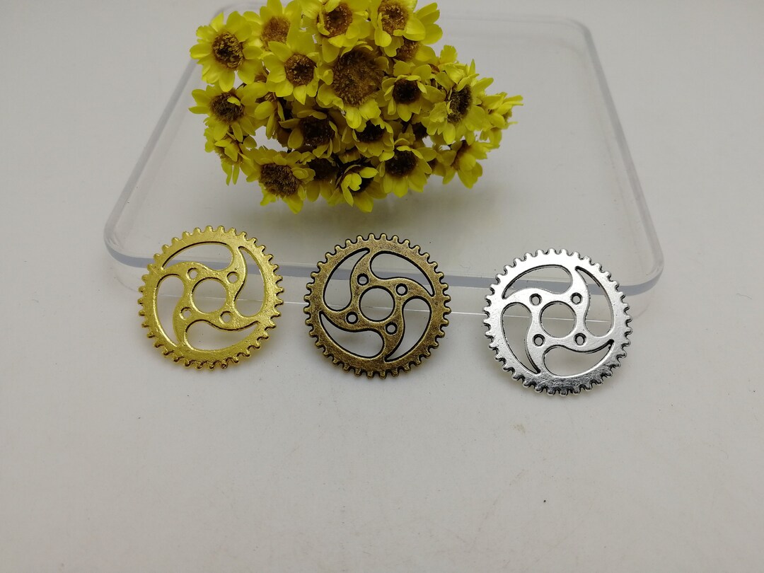 アクセサリー minesin 10/50 Pieces Metal Gear Wheel Pendant Necklace Earring