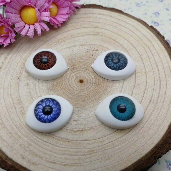 12/100 pieces plastic eye flat back cabochon charm , 20x15 mm mix color resin phone case flatback cab decoration jewelry DIY finding XP0028