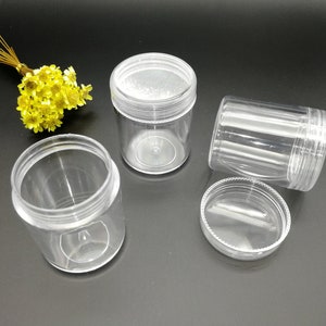 6/20 pieces 49x39 mm round clear color PS plastic box , jewelry bead ring tool wedding party gift display storage acrylic resin box , XB0137