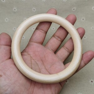 2/10 Pieces 11CM Width Natural Wood Round Ring Circle Hoop Charm ...