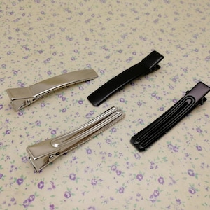 60 mm length metal alligator hair clip , head accessory blank hair pin handmade craft jewelry making DIY finding , silver black color XH0114