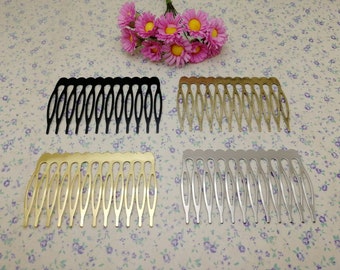 6/20/50 pieces 12 teeth metal flat hair comb headband blank , hair head band barrette clip accessory hairband wedding jewelry finding XH0030