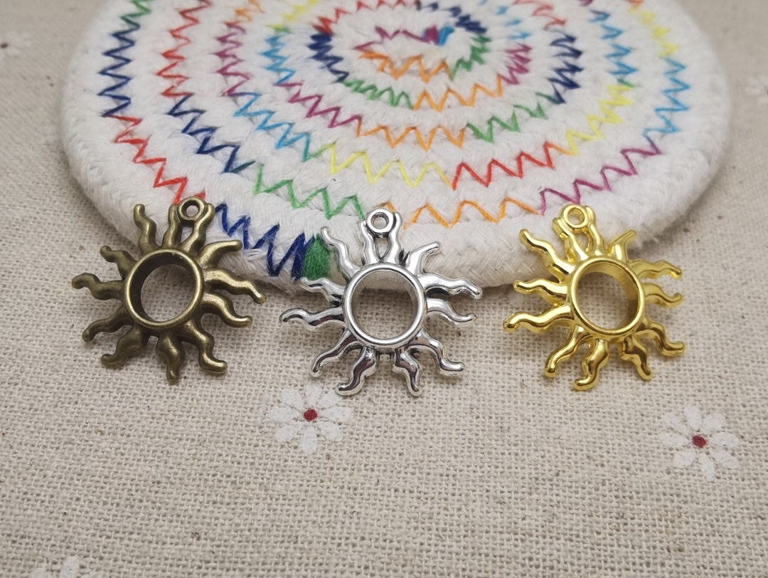 6/20 Pieces Metal Sun Flower Floral Pendant Necklace Earring