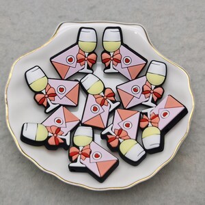 Cuentas de silicona para cartas, sobres, copas de vino, cuentas focales para bolígrafo, pulsera, collar, llavero, cordón, abalorios de silicona XS1023