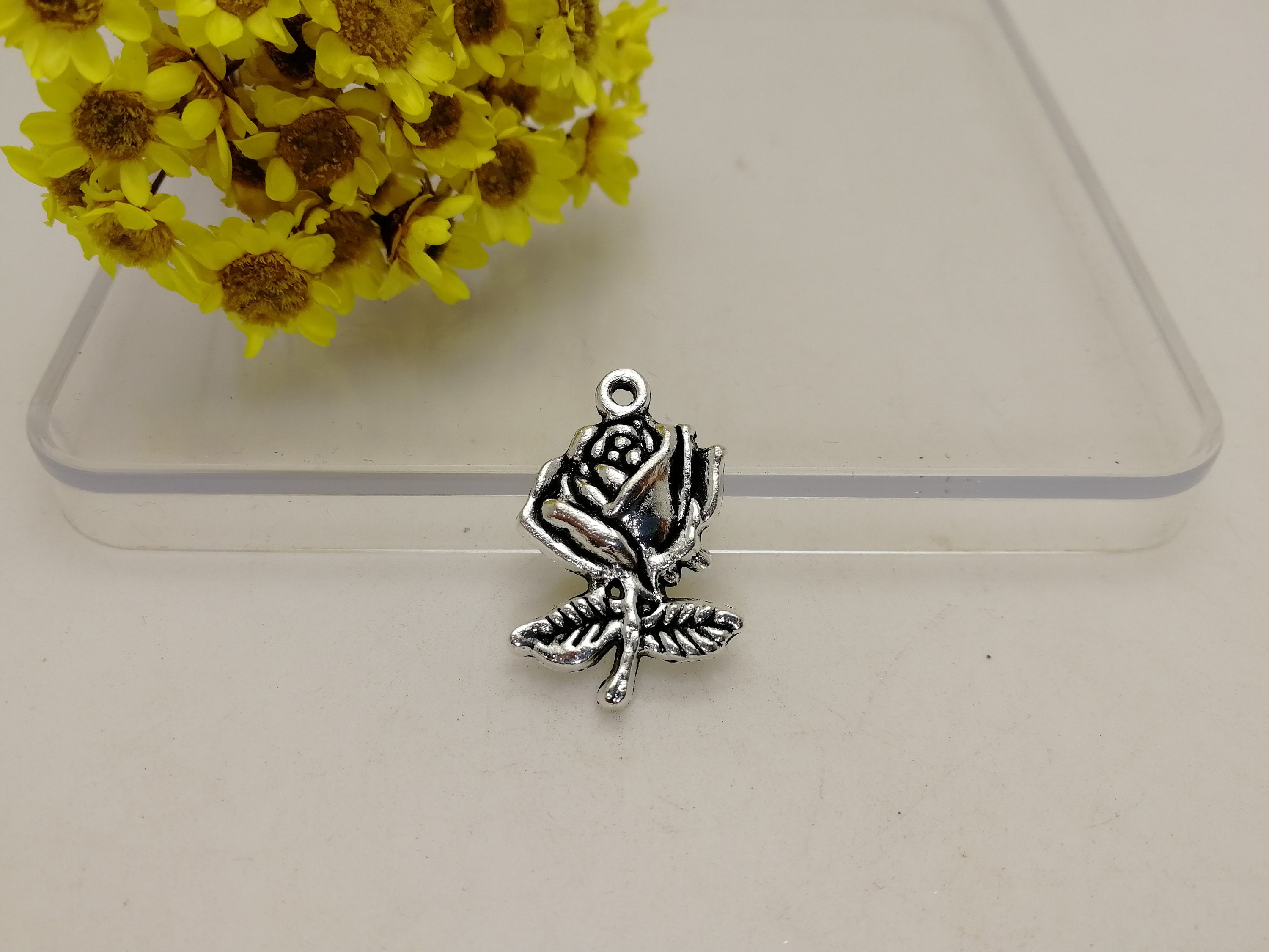 6/20 Pieces Metal Flower Floral Blossom Pendant Necklace Earring