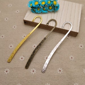 2/10 Pieces Metal Flower Hair Fork Pin Stick Pick Band Hairpin Headband Accessory , Antique Bronze Silver Gold Color Bookmark Charm XM0711